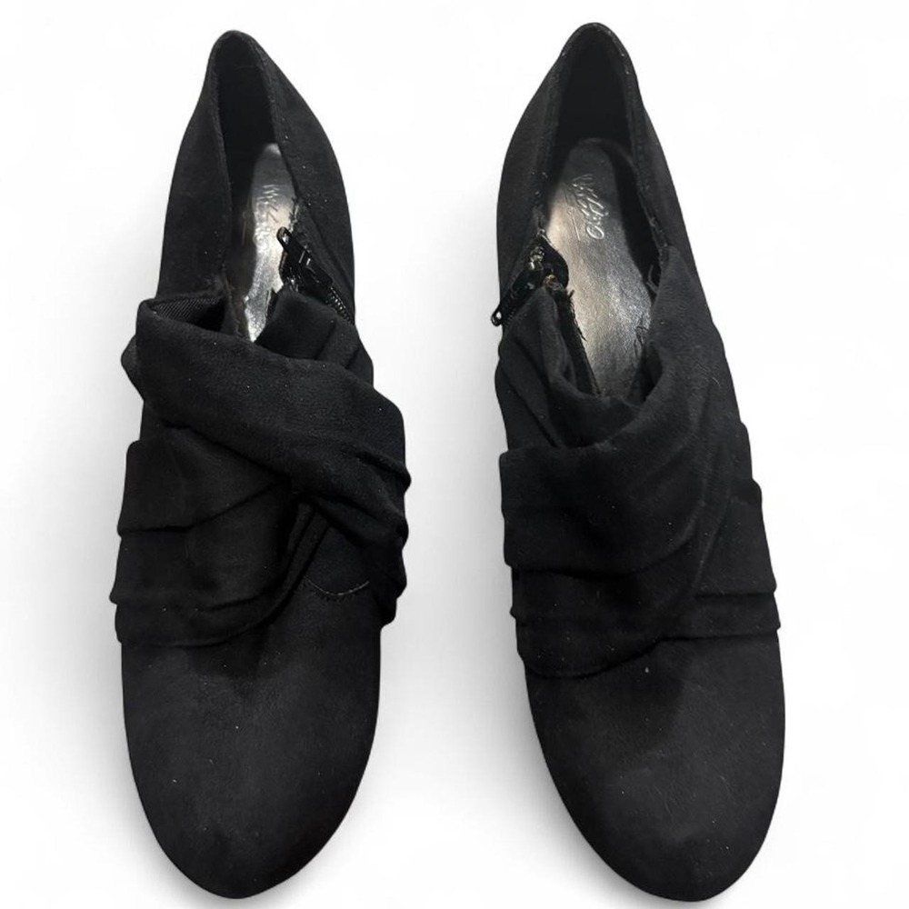 Mossimo Black Ruched Stiletto Ankle Booties Size 10 Y2K 2000s